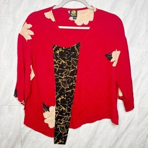 Anne Namba Silk Asymmetrical Blouse 1/Small